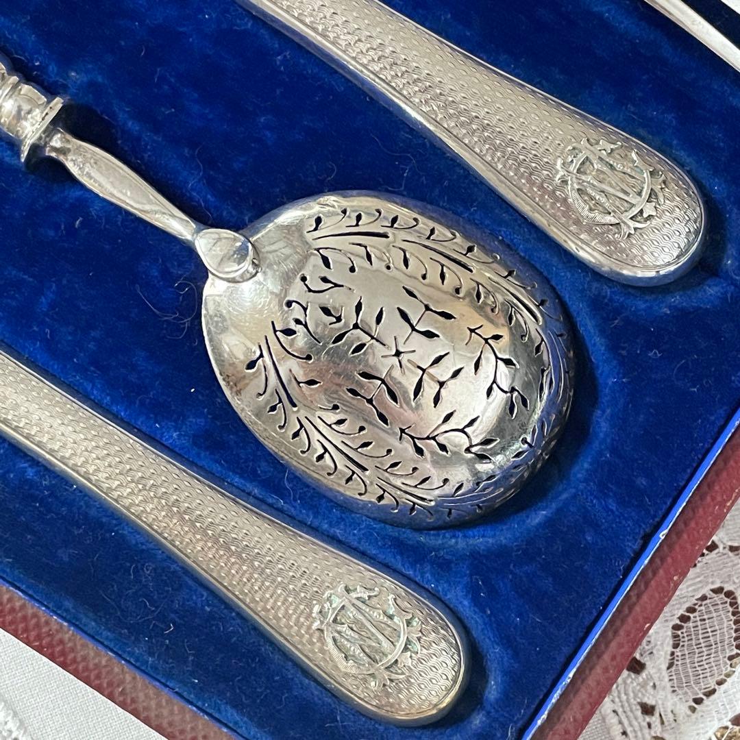 フランス純銀950 銀無垢 サービングカトラリーミネルヴァ　希少アンティーク