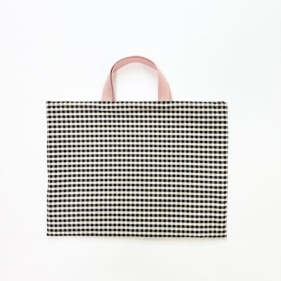 入園入学3点セット　レッスンバッグ　上靴袋　お着替え袋　/モノクロピンク