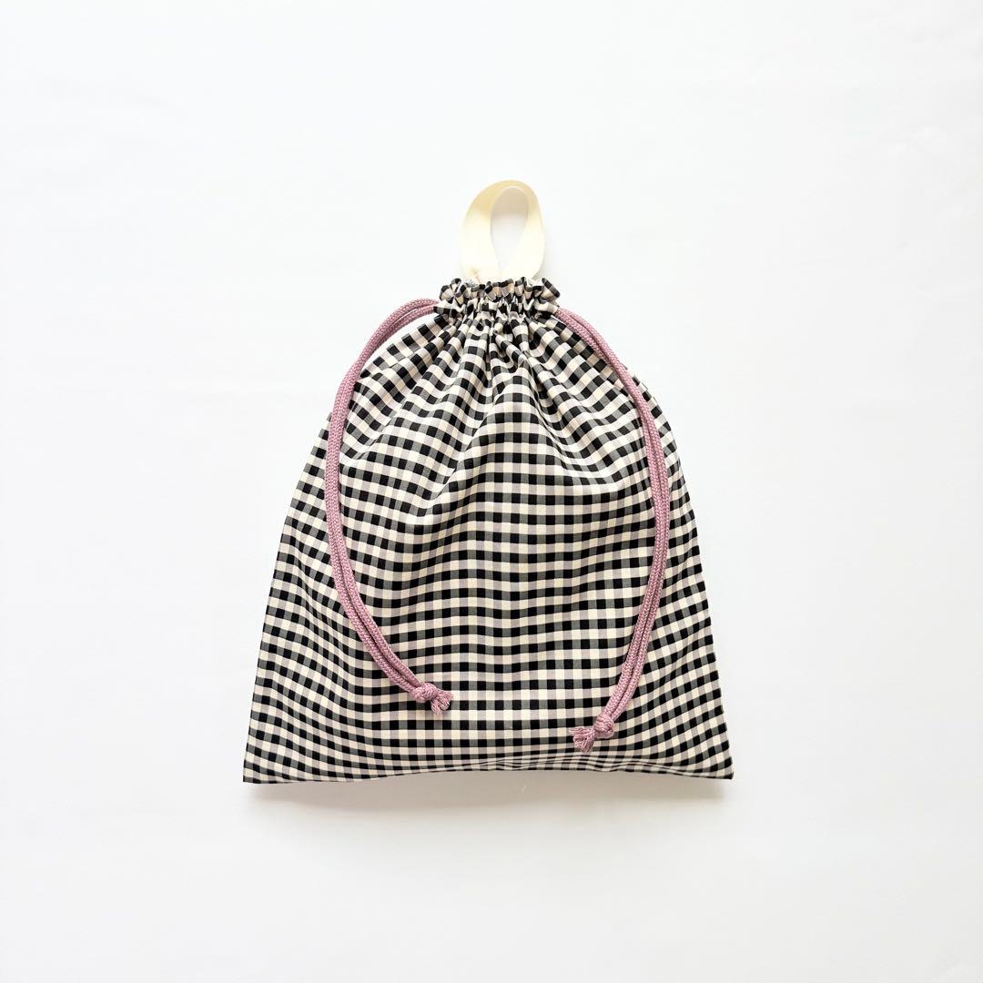 入園入学3点セット　レッスンバッグ　上靴袋　お着替え袋　/モノクロピンク