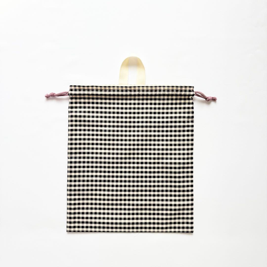 入園入学3点セット　レッスンバッグ　上靴袋　お着替え袋　/モノクロピンク