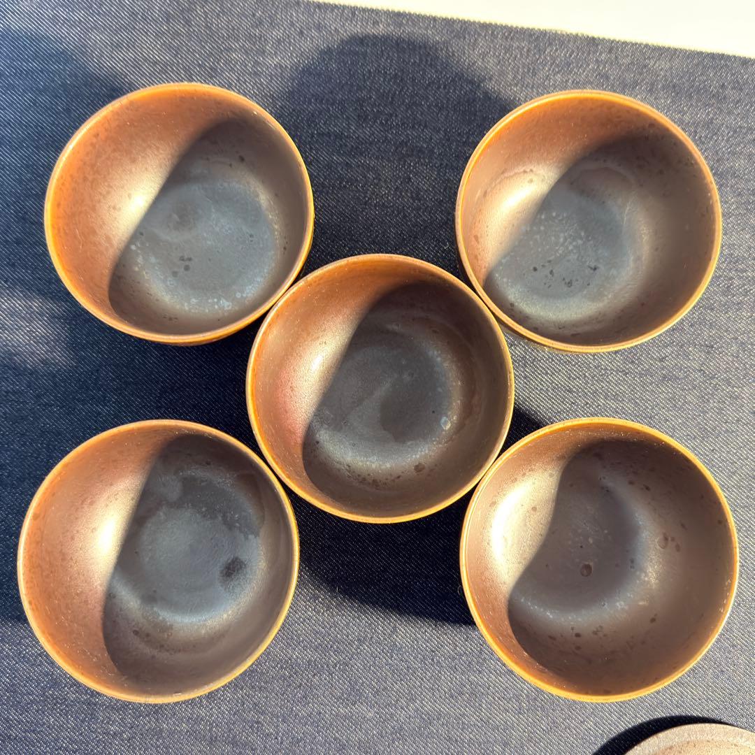 九谷焼 吉右衛門 蓋付茶碗 5客セット 新品未使用 金箔 椿文 伝統工芸 煮物椀