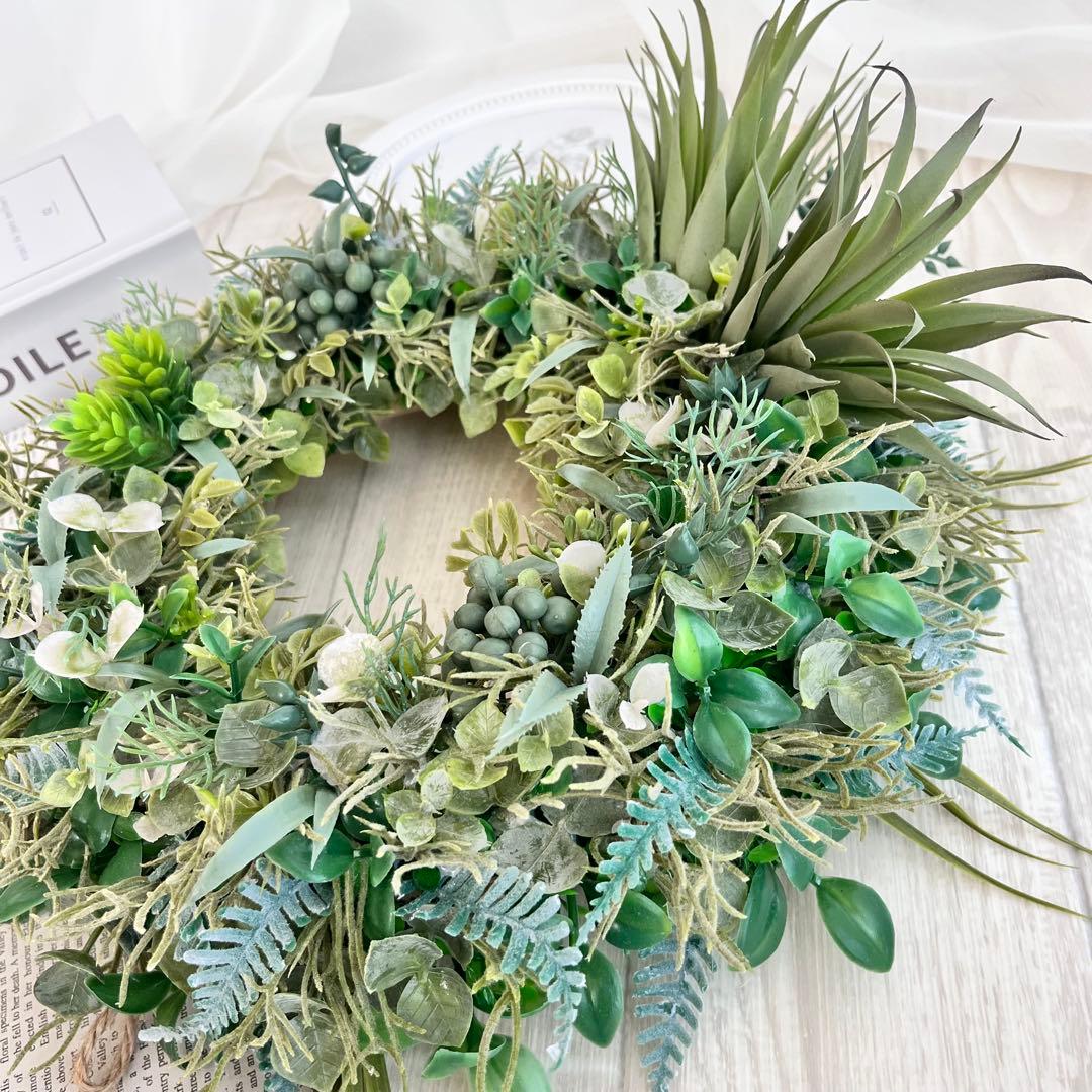 ボタニカルリース アジアン雑貨 ハワイアン インテリア 多肉植物 リース 304