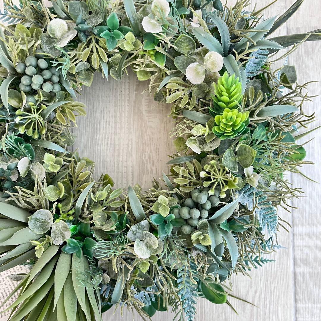 ボタニカルリース アジアン雑貨 ハワイアン インテリア 多肉植物 リース 304