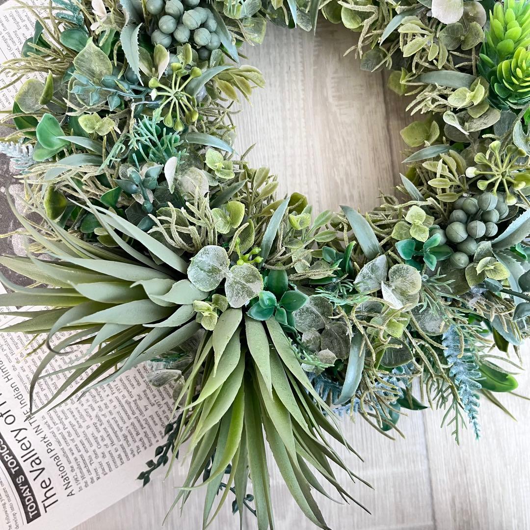 ボタニカルリース アジアン雑貨 ハワイアン インテリア 多肉植物 リース 304