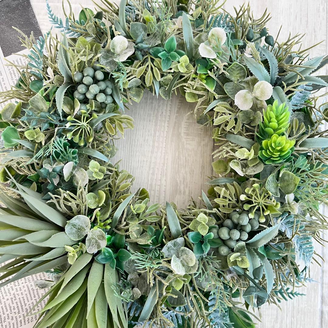 ボタニカルリース アジアン雑貨 ハワイアン インテリア 多肉植物 リース 304