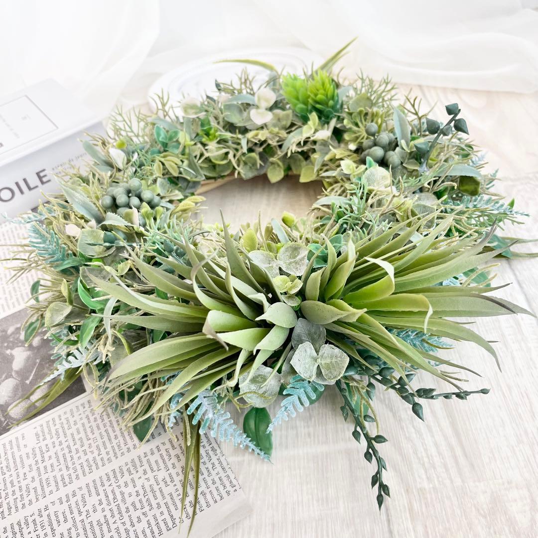 ボタニカルリース アジアン雑貨 ハワイアン インテリア 多肉植物 リース 304