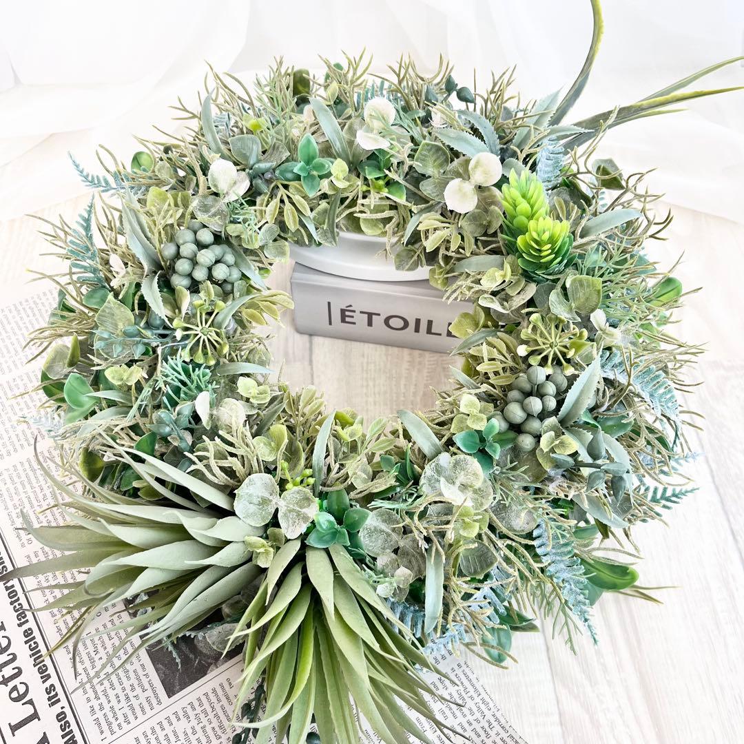 ボタニカルリース アジアン雑貨 ハワイアン インテリア 多肉植物 リース 304