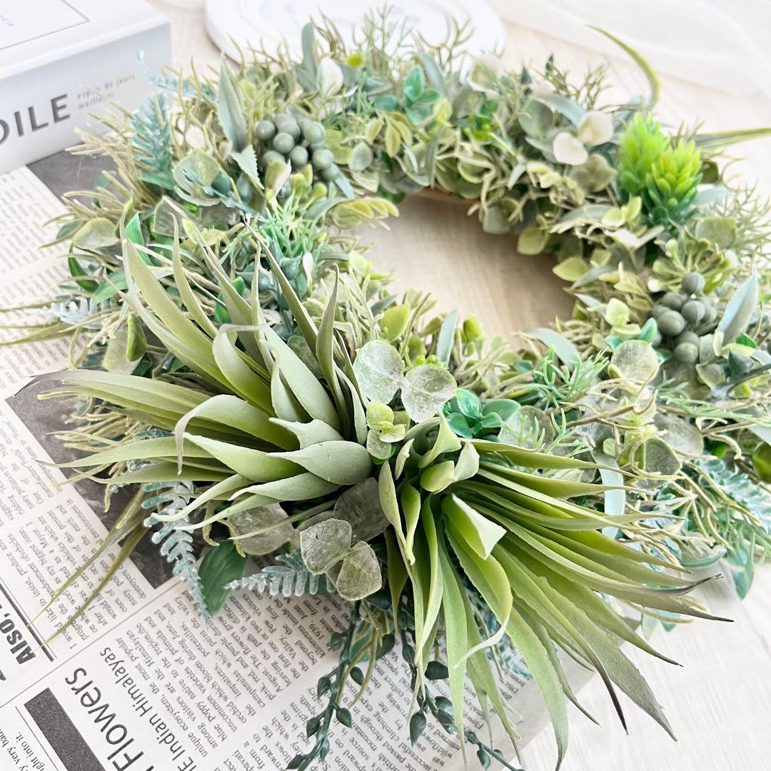 ボタニカルリース アジアン雑貨 ハワイアン インテリア 多肉植物 リース 304