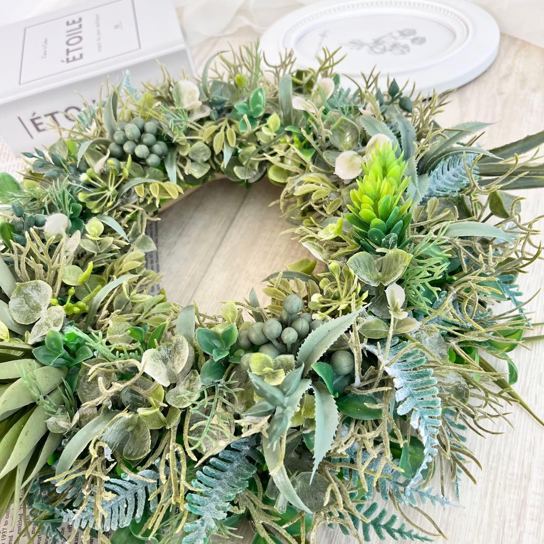 ボタニカルリース アジアン雑貨 ハワイアン インテリア 多肉植物 リース 304