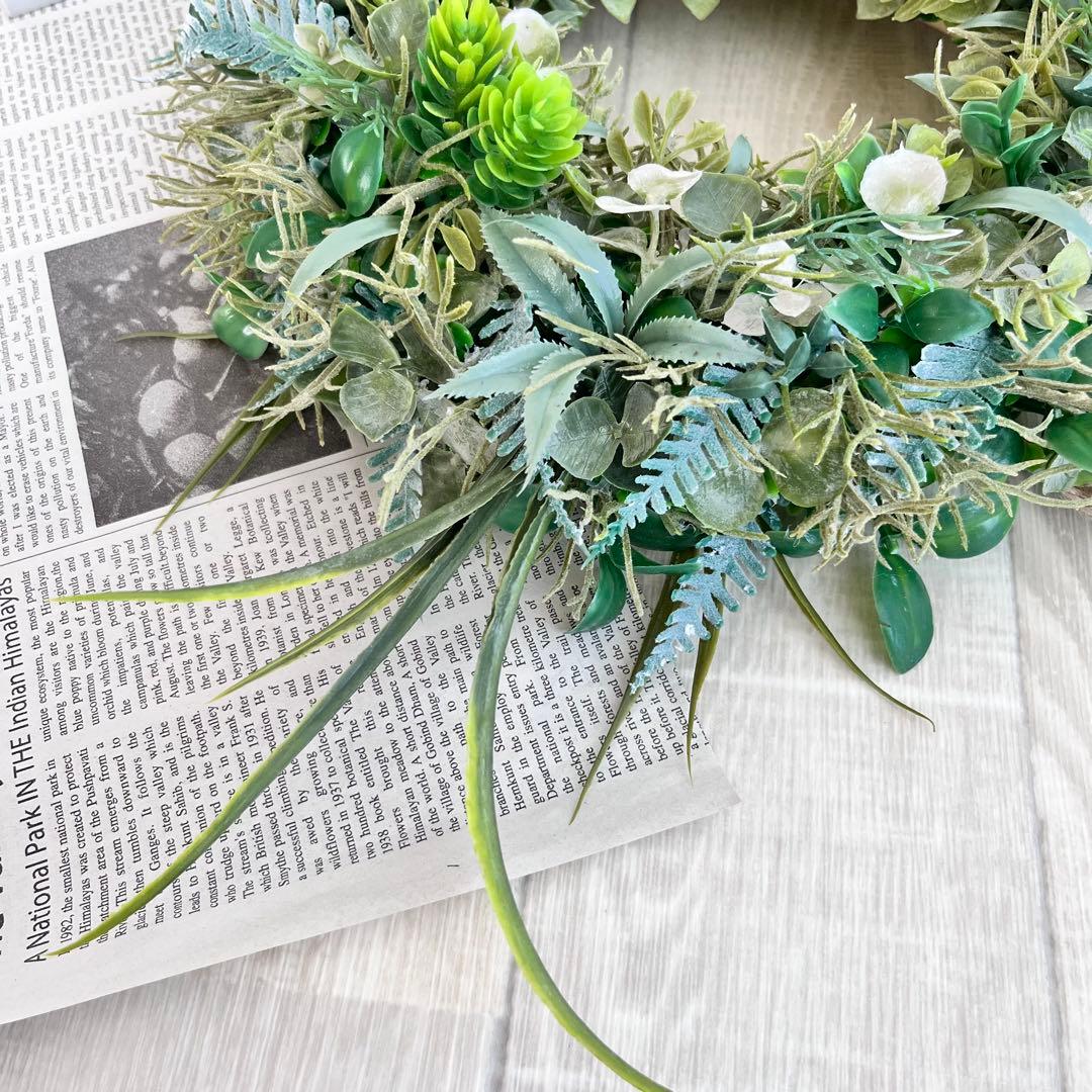 ボタニカルリース アジアン雑貨 ハワイアン インテリア 多肉植物 リース 304