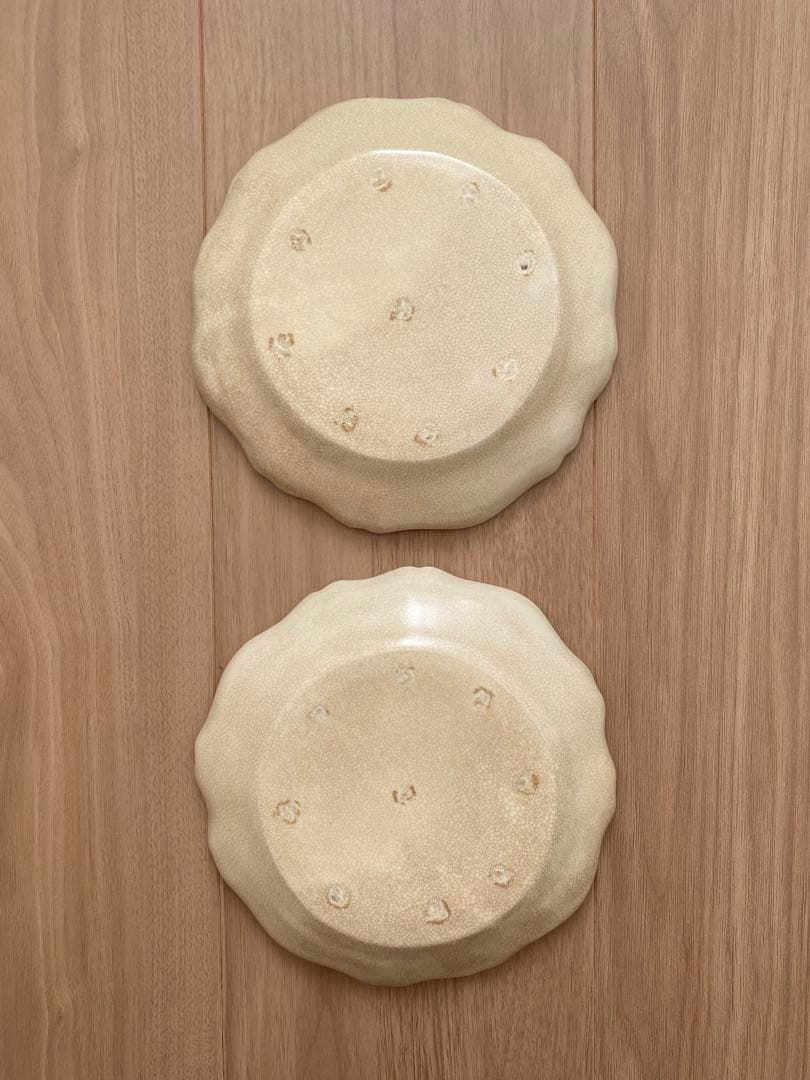 河合竜彦さん　貫入　レリーフ皿　2枚セット