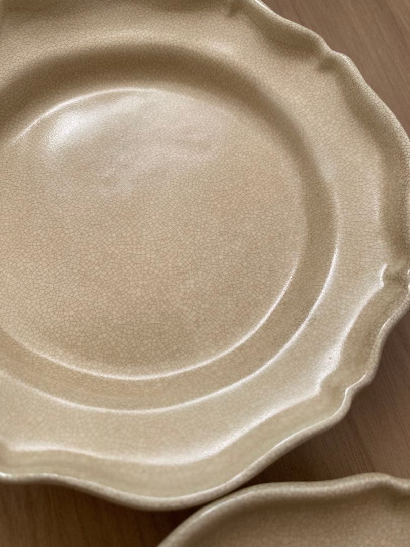 河合竜彦さん　貫入　レリーフ皿　2枚セット