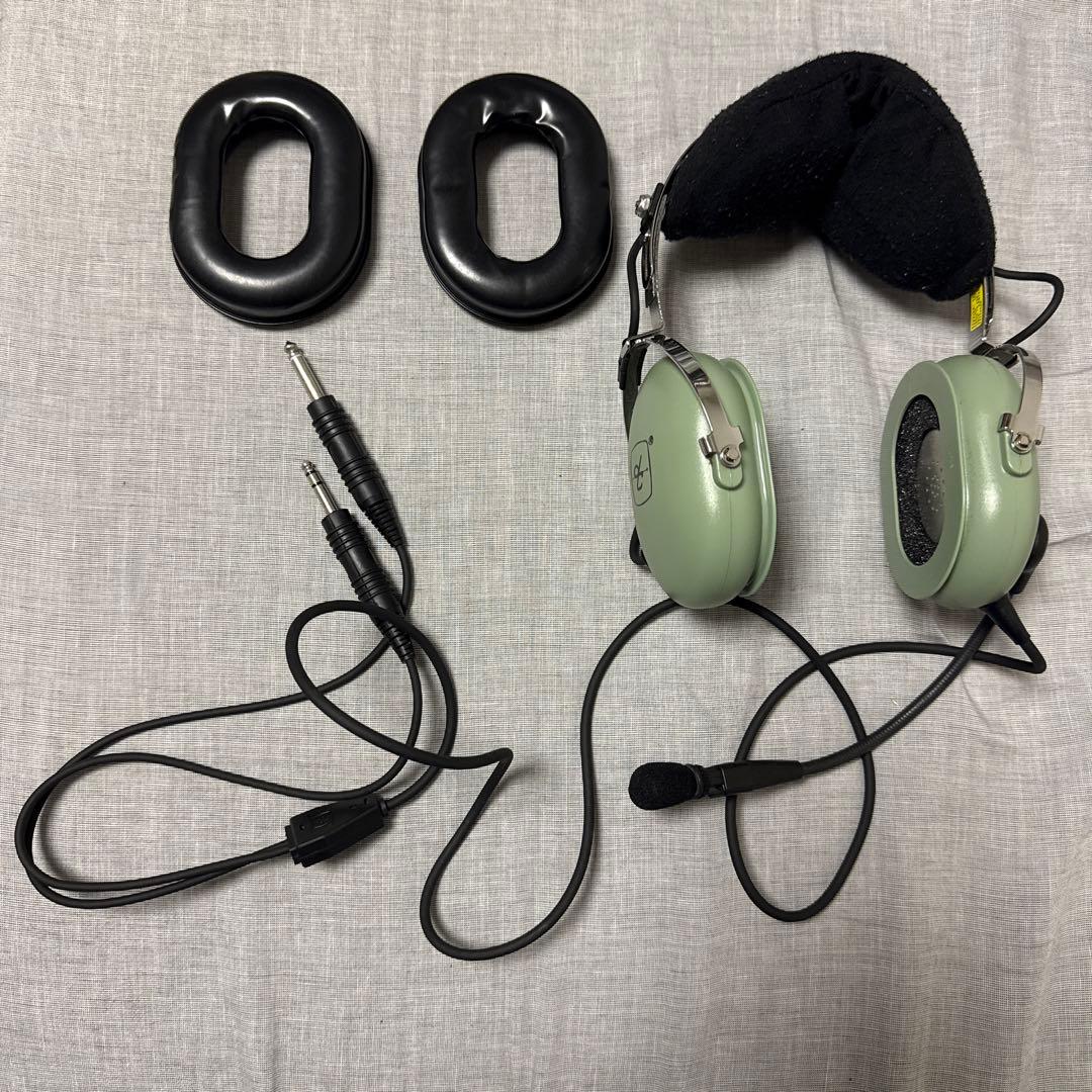 David Clark ヘッドフォン 緑色 マイク付き　H10-13.4