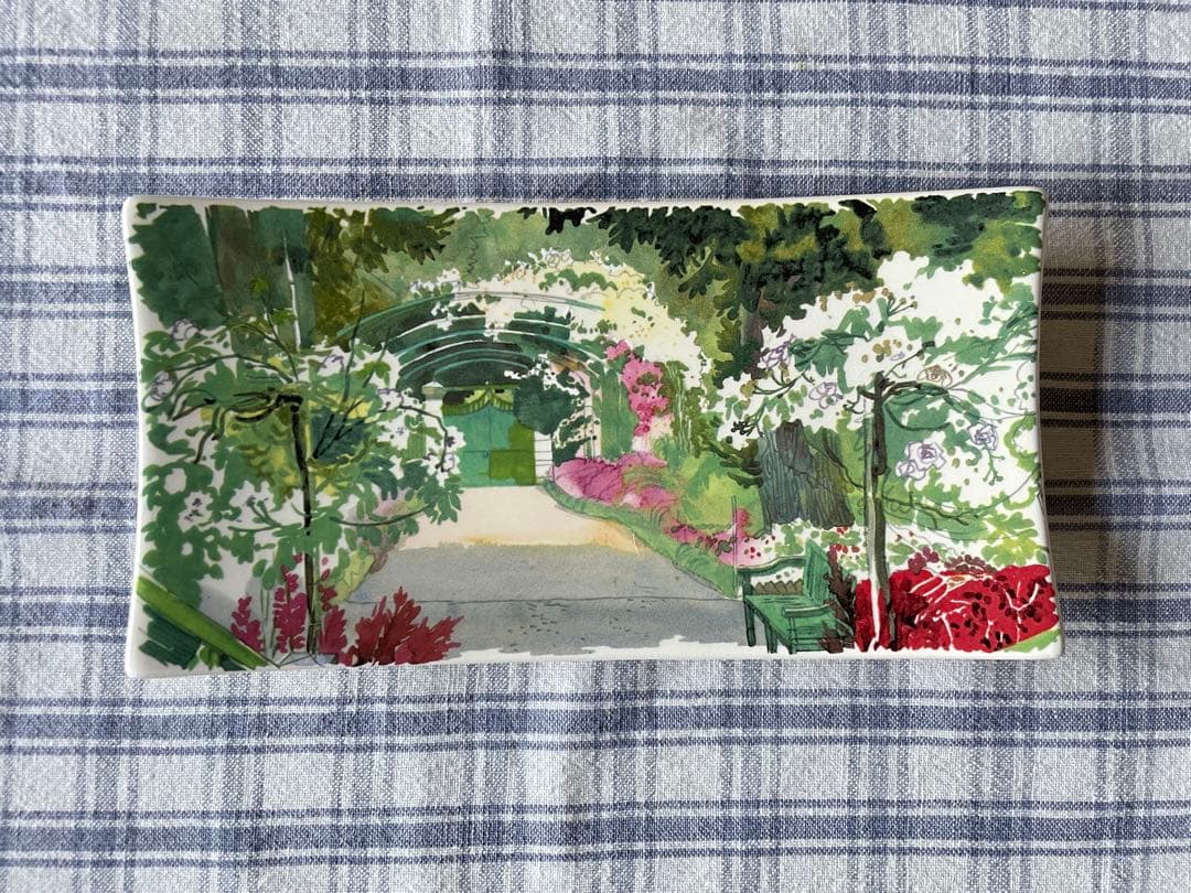 【新品】Gien ジアン　パリからジヴェルニーへ　モネの庭　長方形絵皿