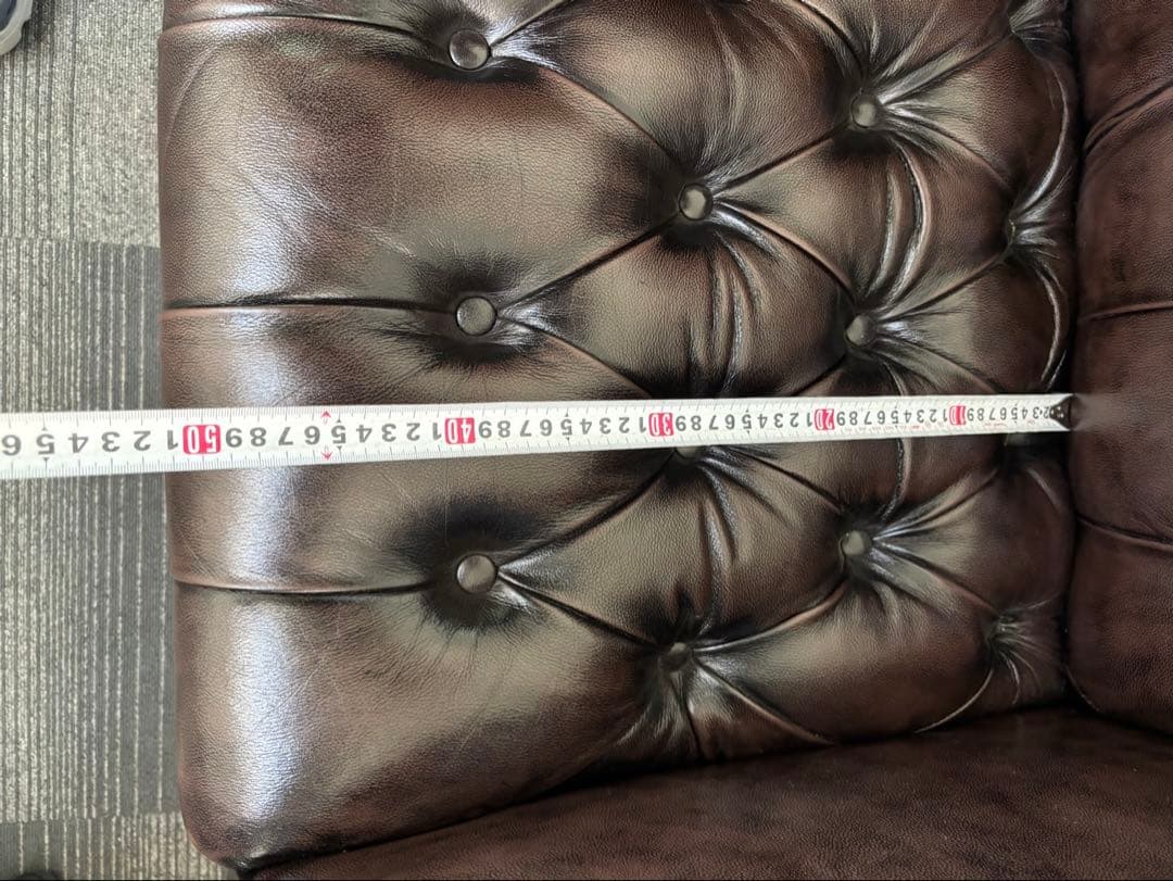 美品総革張 ダークブラウン アームチェア 1人掛けソファ 定価270,000円