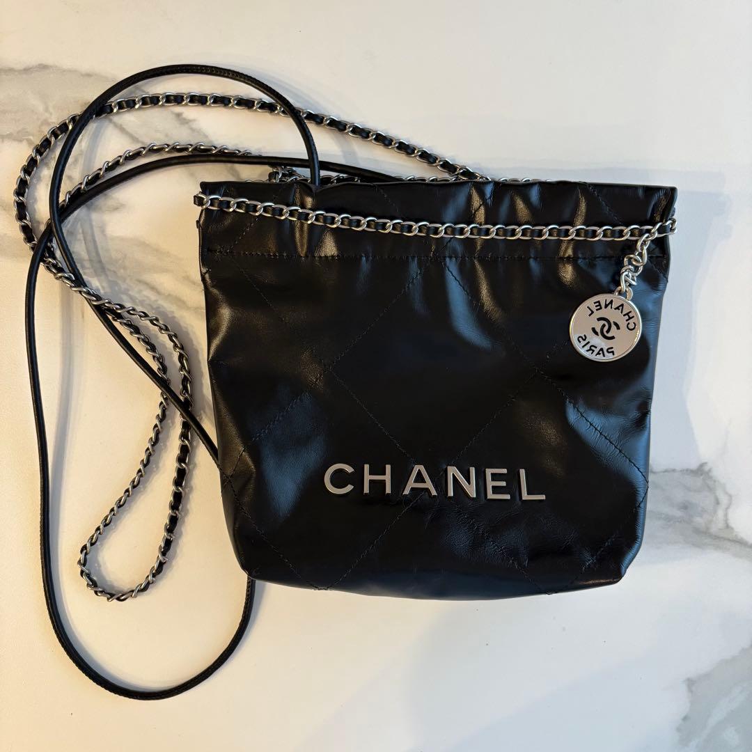 CHANEL ショルダーバッグ ブラック シルバー