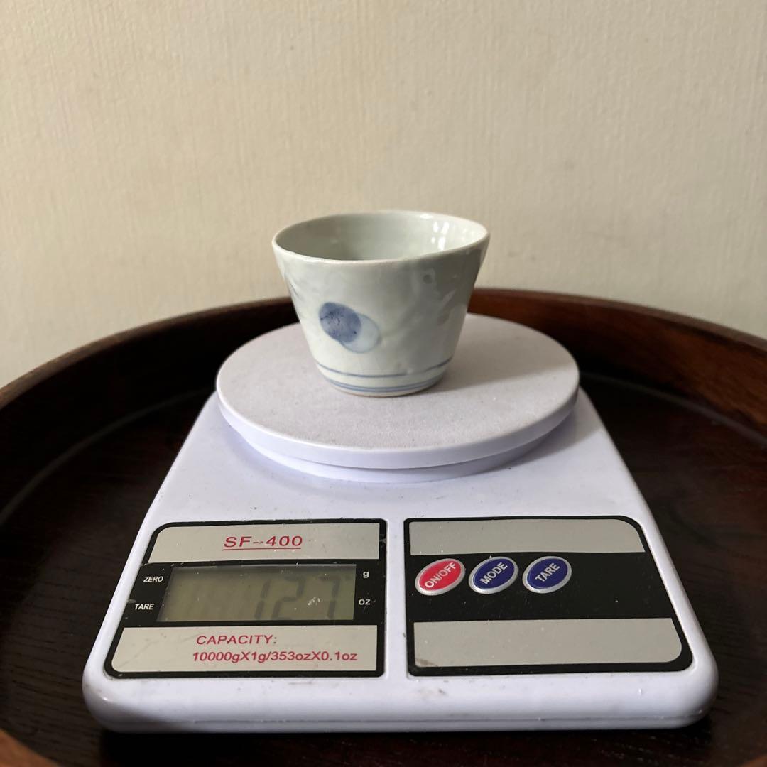 古伊万里染付丸文蕎麦猪口　生掛け　くらわんか　江戸前期　白磁　検:白洲正子　李朝