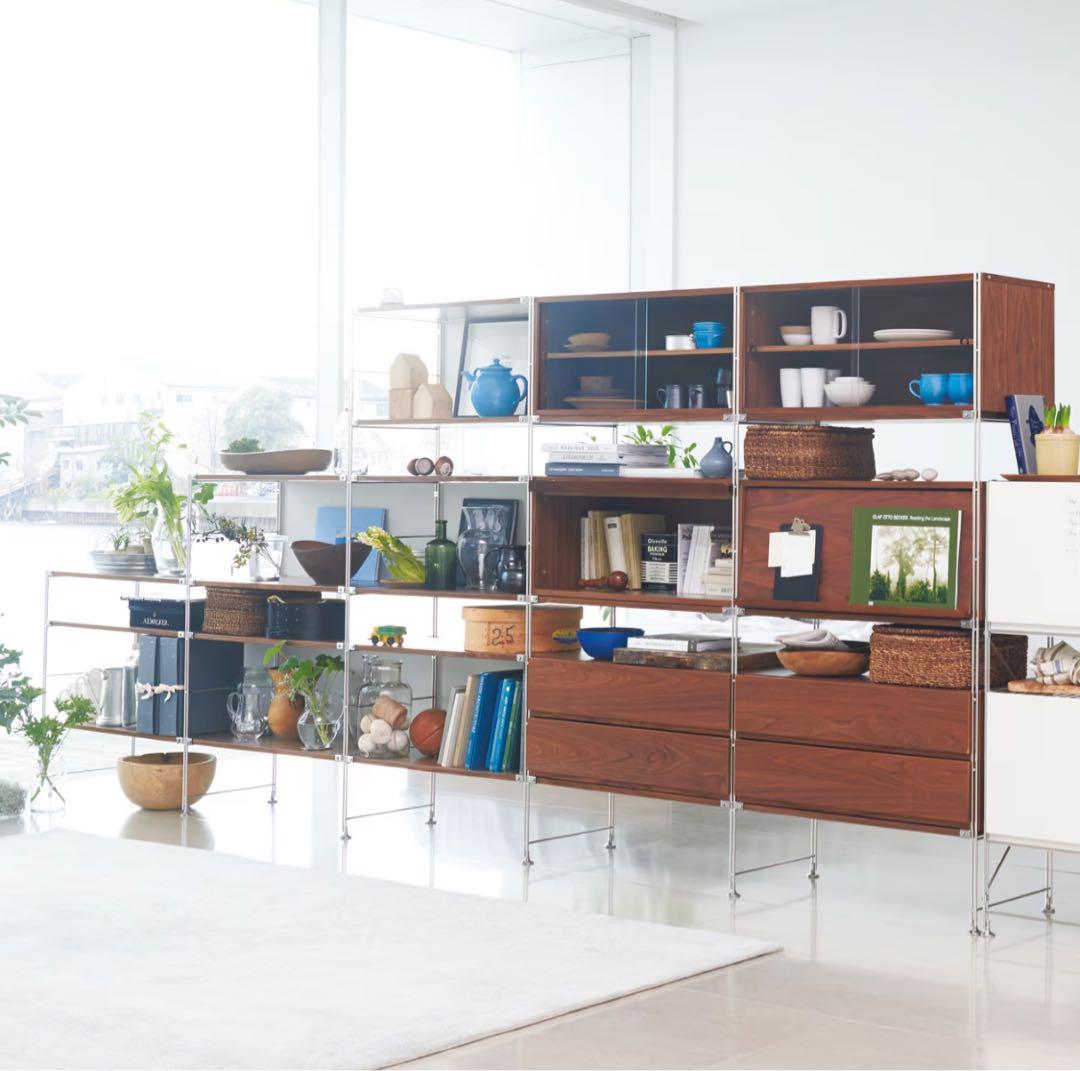 計3点！ステンレスユニットシェルフ・ステンレス追加用帆立・中 高さ120cm用