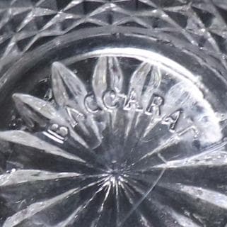 オールド・バカラ ディアマン・ビゾー ブロンズ装飾台座 グラス ２客セット