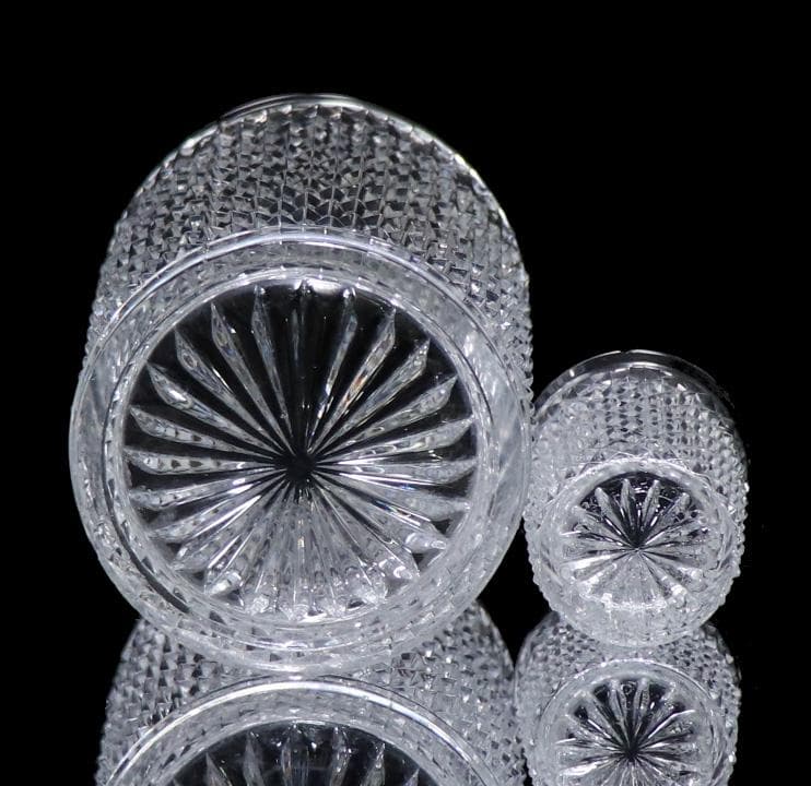 オールド・バカラ ディアマン・ビゾー ブロンズ装飾台座 グラス ２客セット