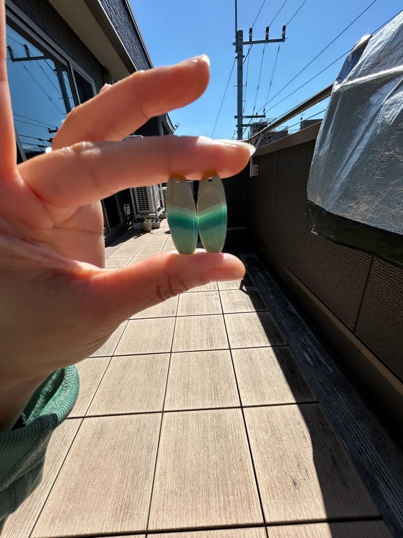 14kgfブルーオパライズドウッド・サファイアピアス/イヤリング