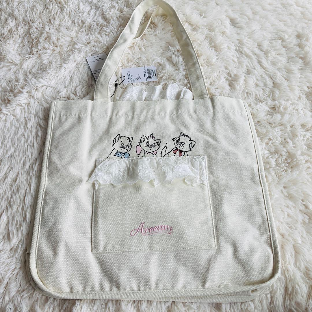 【新品未使用タグ付き】アリーム ディズニー マリーちゃんフリル付きトートバッグ