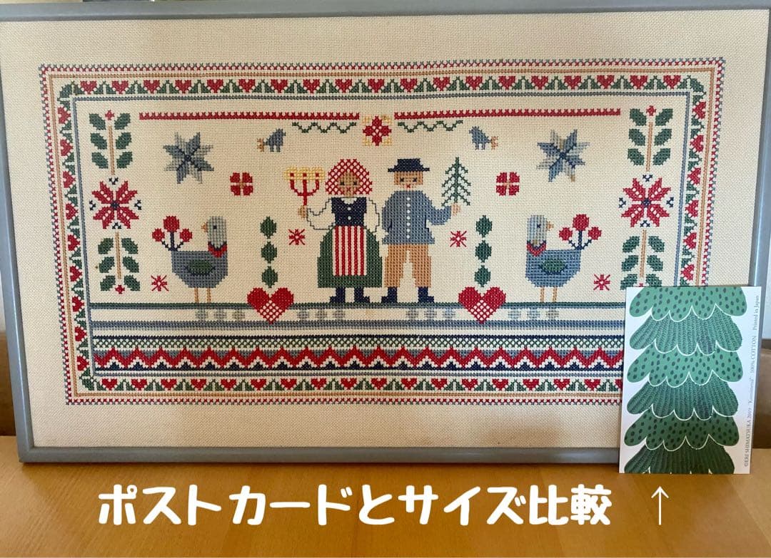 北欧　スウェーデン　クロスステッチ　フォークロア　刺繍　ハンドメイド　ビンテージ