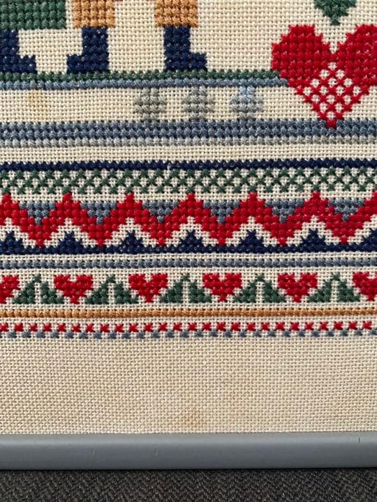 北欧　スウェーデン　クロスステッチ　フォークロア　刺繍　ハンドメイド　ビンテージ