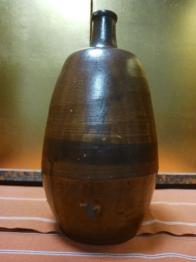 『超美品』備前焼 梅瓶 花器 大正ロマン 高さ31cm 重厚感 徳利 正月