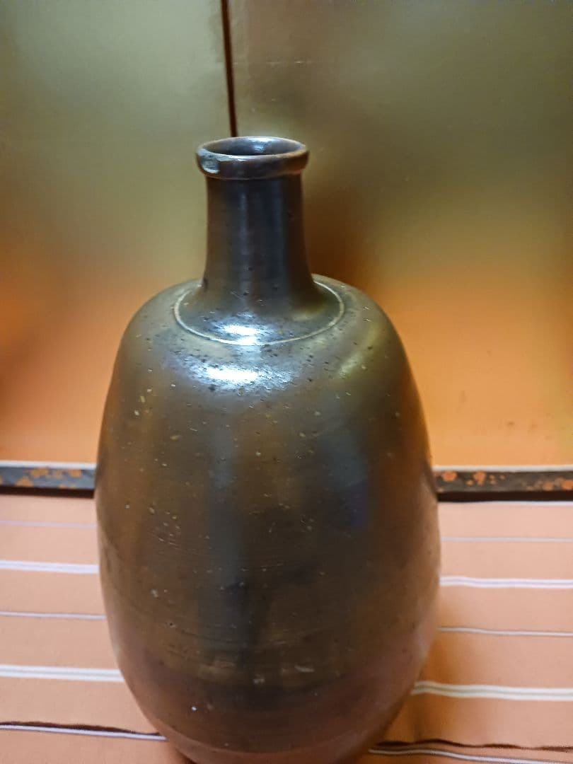 『超美品』備前焼 梅瓶 花器 大正ロマン 高さ31cm 重厚感 徳利 正月