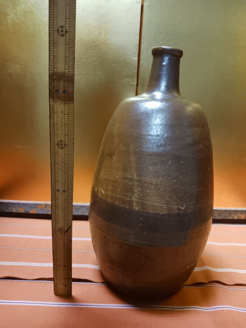 『超美品』備前焼 梅瓶 花器 大正ロマン 高さ31cm 重厚感 徳利 正月