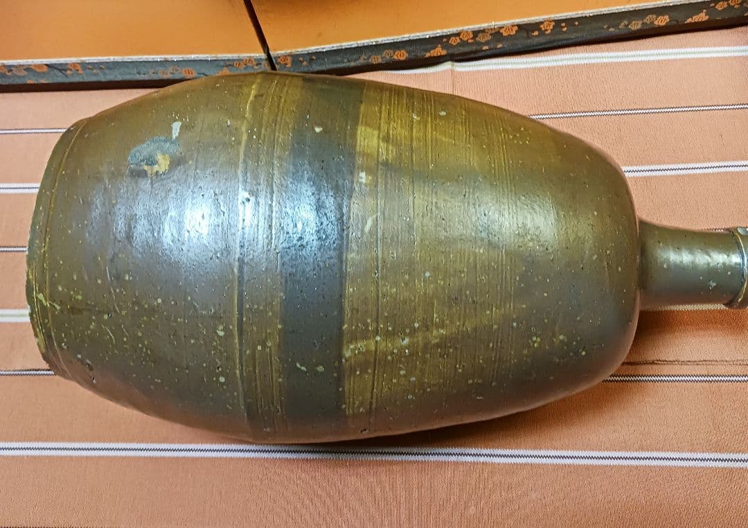 『超美品』備前焼 梅瓶 花器 大正ロマン 高さ31cm 重厚感 徳利 正月