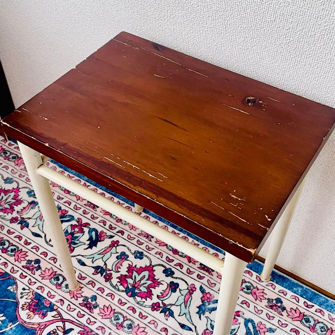 限定SALE★ミシン台＆チェア　木製　アイアン脚 アンティーク　シャビー