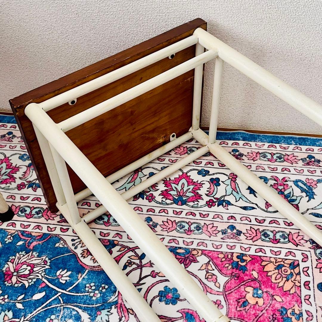 限定SALE★ミシン台＆チェア　木製　アイアン脚 アンティーク　シャビー