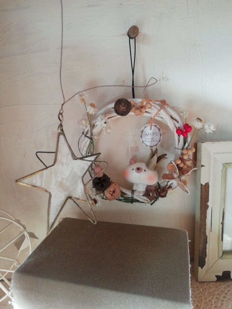 インテリア☆猫さんと鳥のリース♬