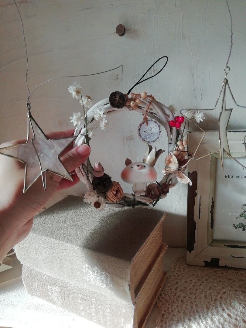 インテリア☆猫さんと鳥のリース♬