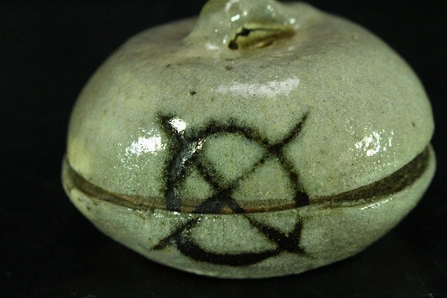 茶道具 古唐津 絵唐津 香合 時代物(K-XA861)