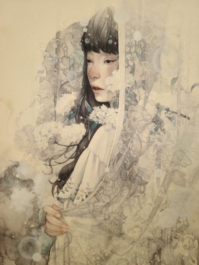 朱華　原画作品　水彩画　イラスト集付き