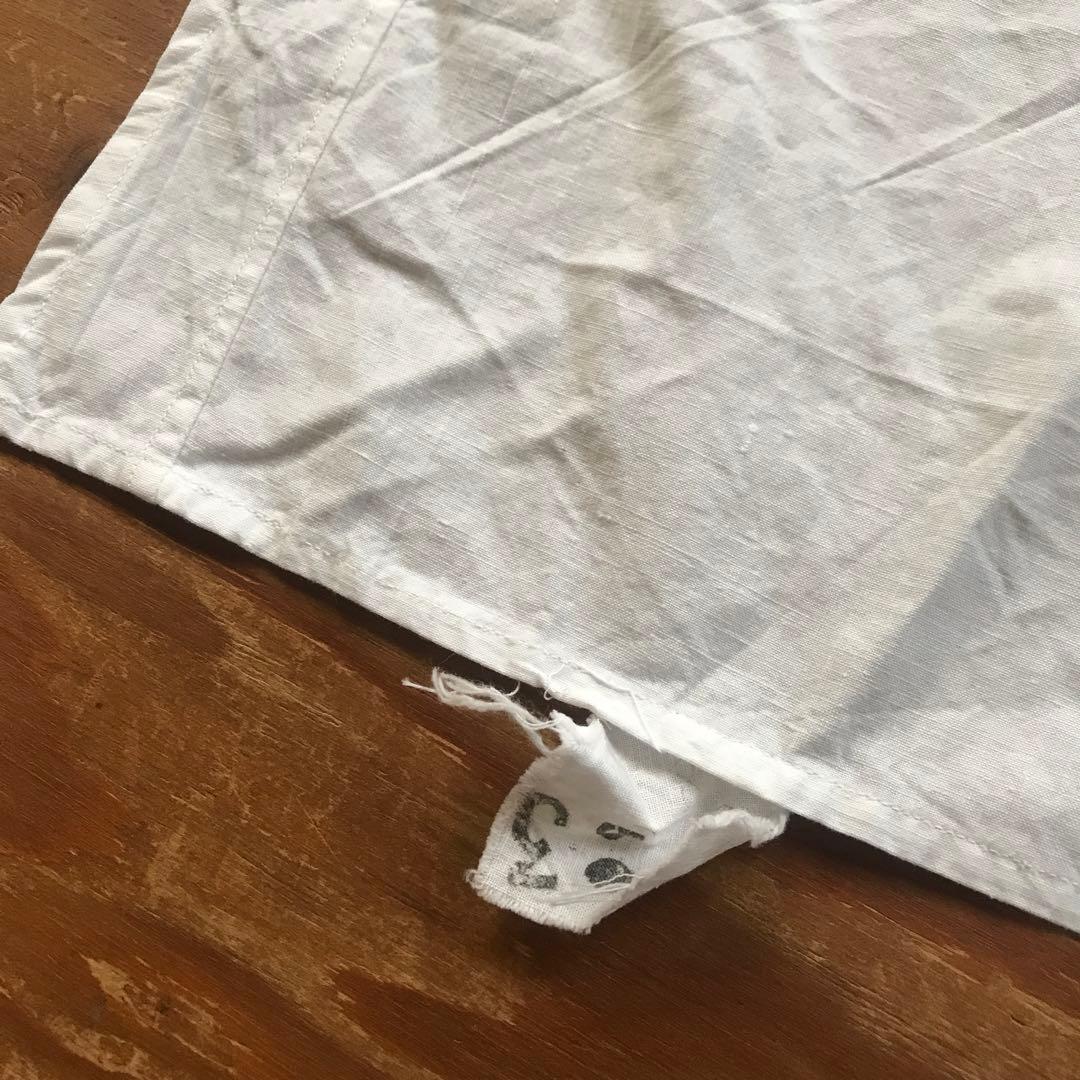 デッドストック ルーマニア軍 リネンエプロン白 ミリタリー　ビンテージ