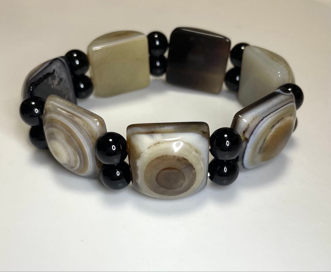 天眼石　アメジスト　龍天珠とブラックトルマリン、虹水晶・水晶ブレスまとめ売り