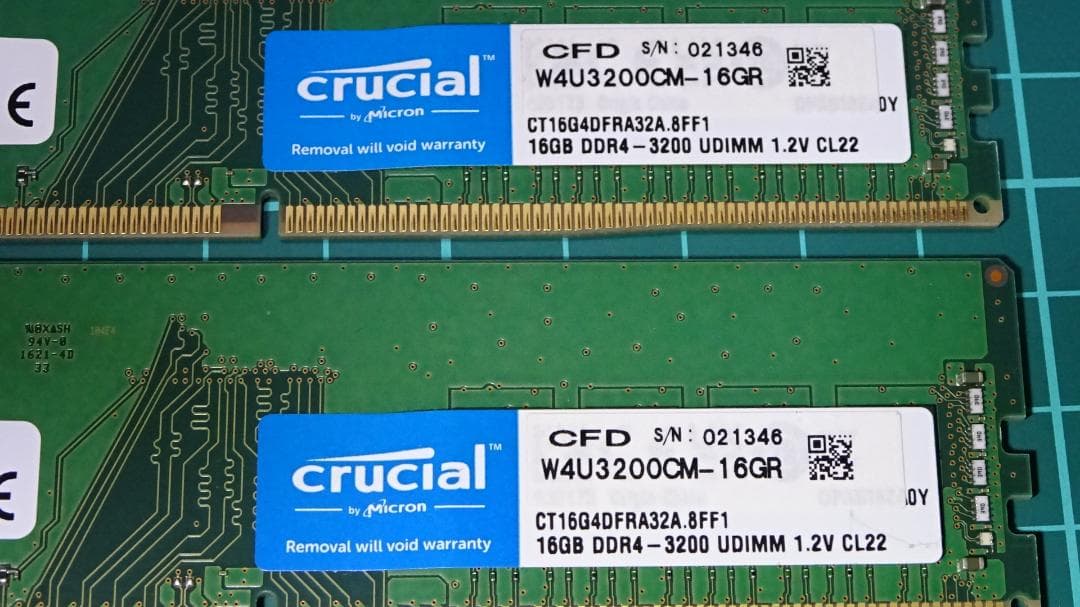 CFD(Crucial By Micron) DDR4-3200 16GB×2枚