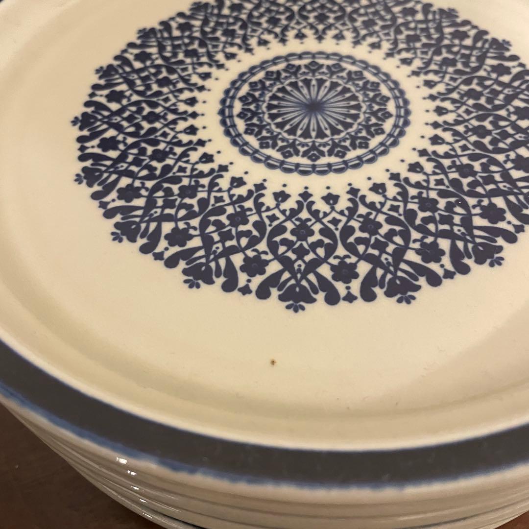 陶器皿 北欧　ミッドセンチュリー　曽根陶器　7枚　昭和　レトロ　皿　平皿