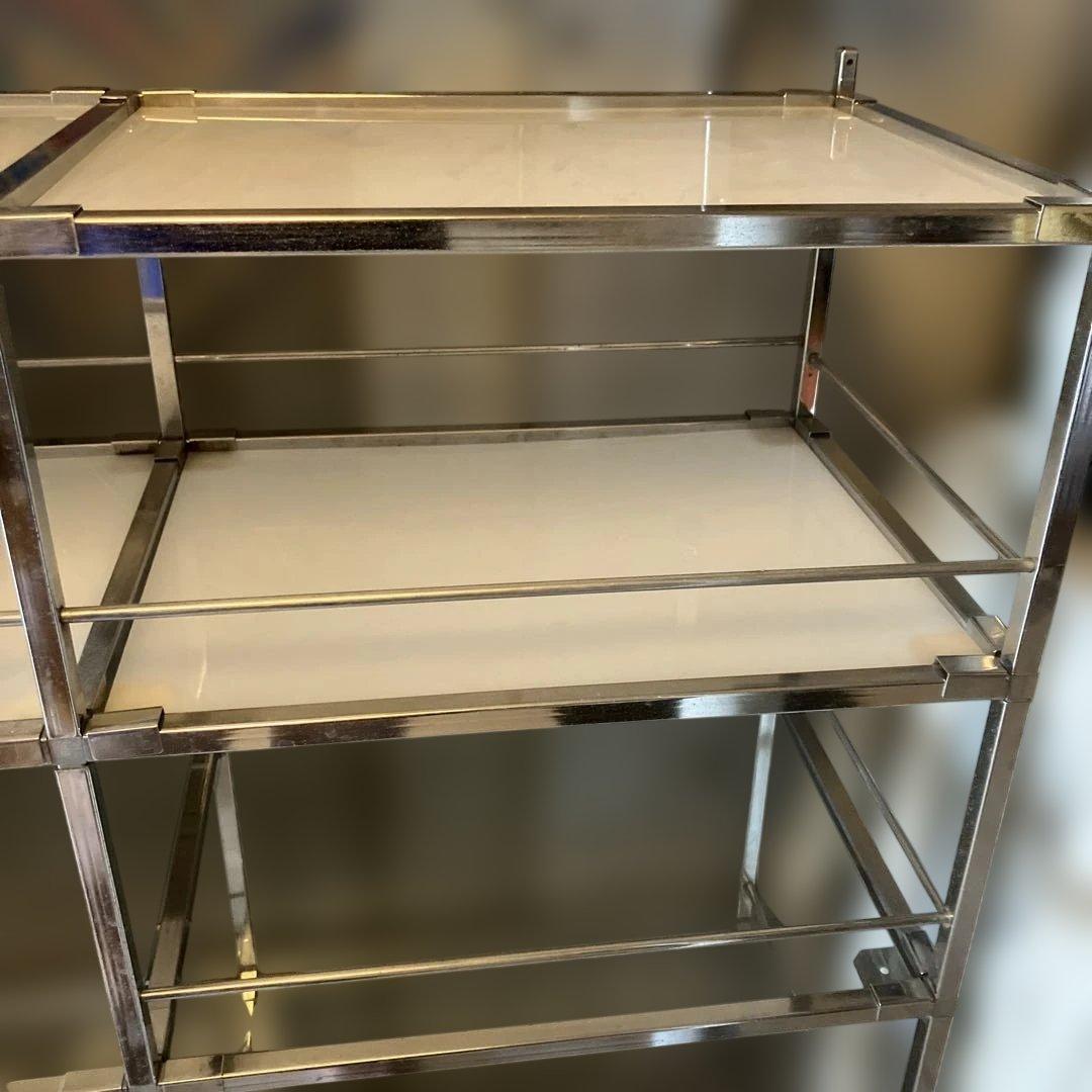 ステンレス　ガラス　シェルフ棚