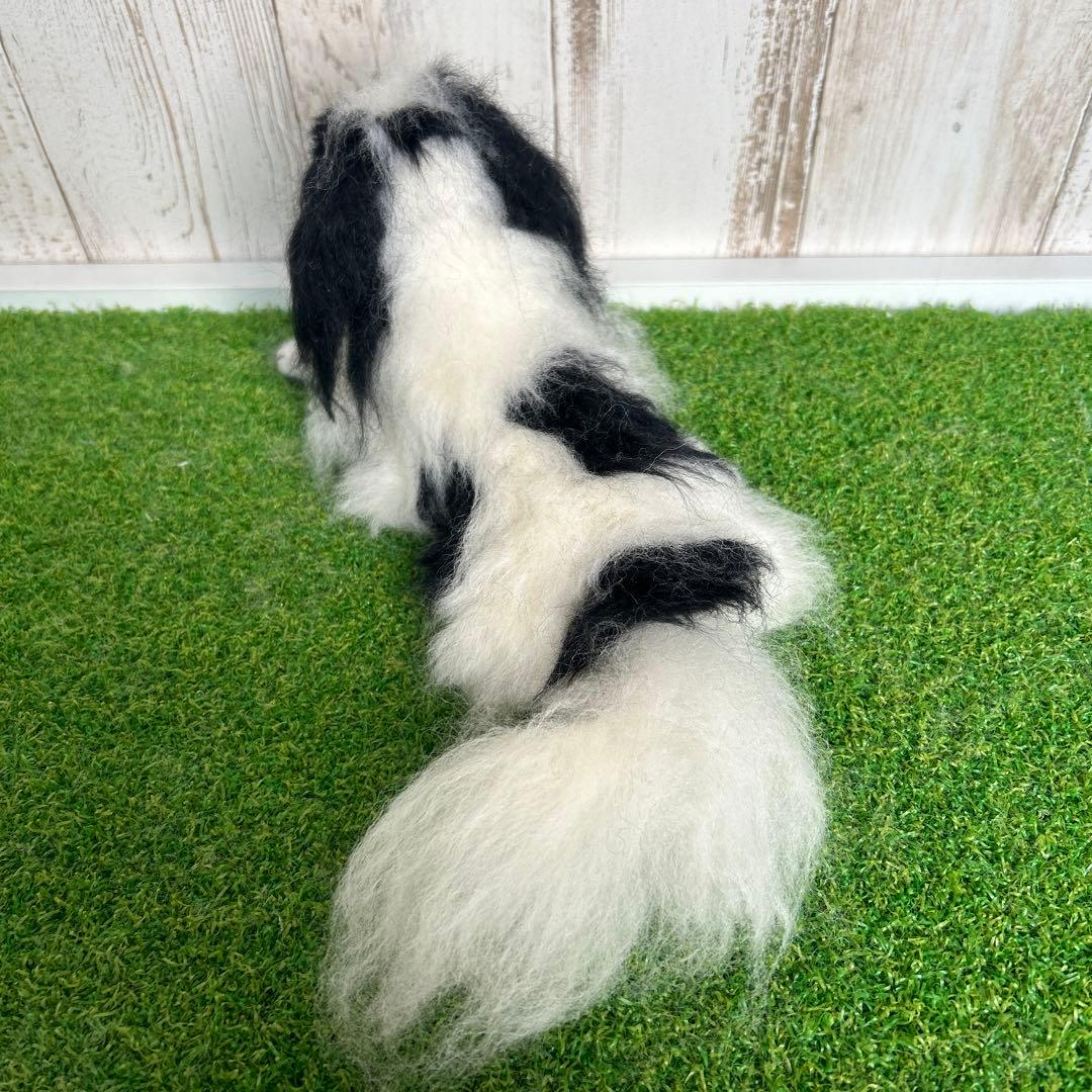 ★即購入可能です。羊毛フェルト【狆　伏せポーズ】犬　ハンドメイド