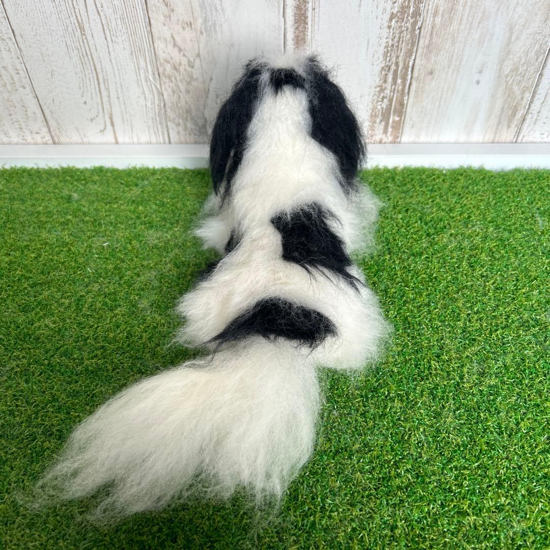 ★即購入可能です。羊毛フェルト【狆　伏せポーズ】犬　ハンドメイド