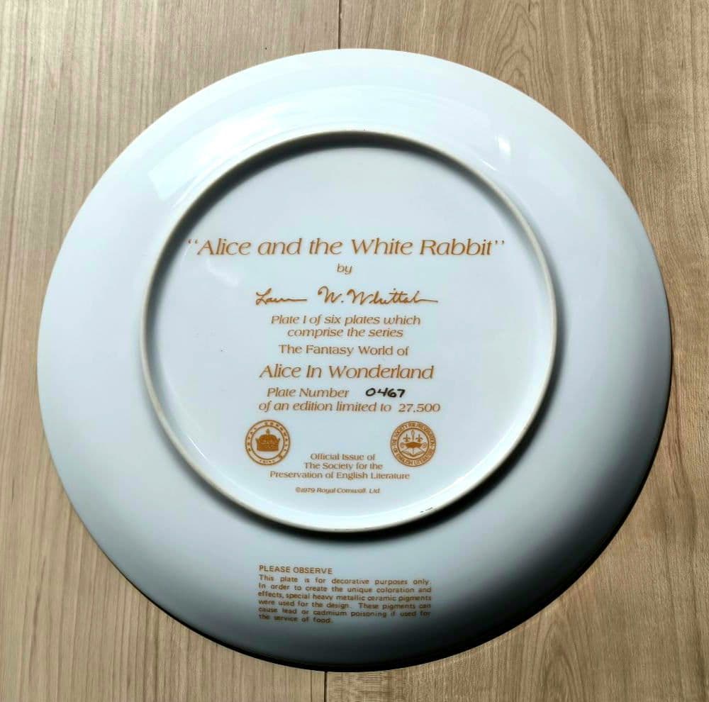 限定品 不思議の国のアリス 日本未発売 ウサギ 猫 陶器 絵皿 プレート飾り皿