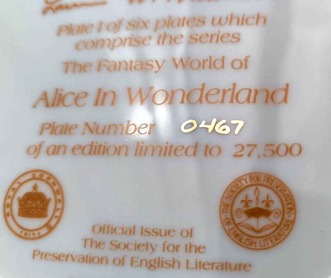 限定品 不思議の国のアリス 日本未発売 ウサギ 猫 陶器 絵皿 プレート飾り皿