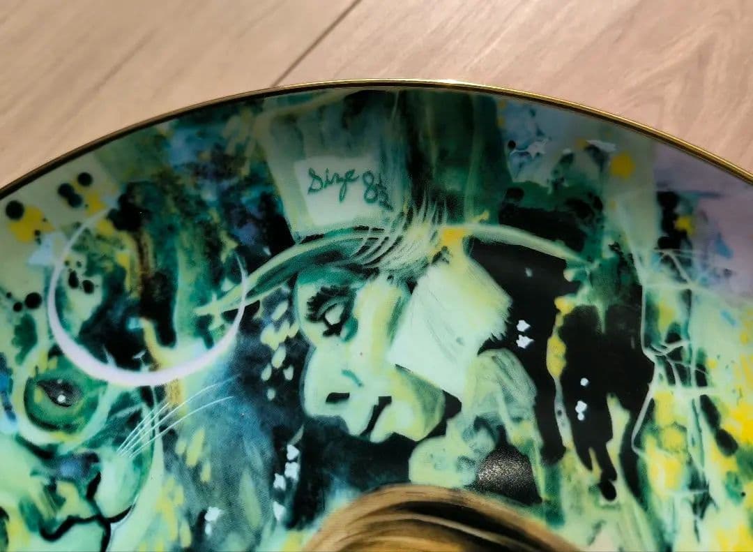 限定品 不思議の国のアリス 日本未発売 ウサギ 猫 陶器 絵皿 プレート飾り皿