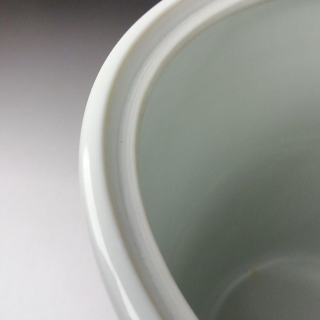 Ｔ１９３　水指　『染付　岩竹』『押小路窯　庄左ェ門』　共箱　茶道具