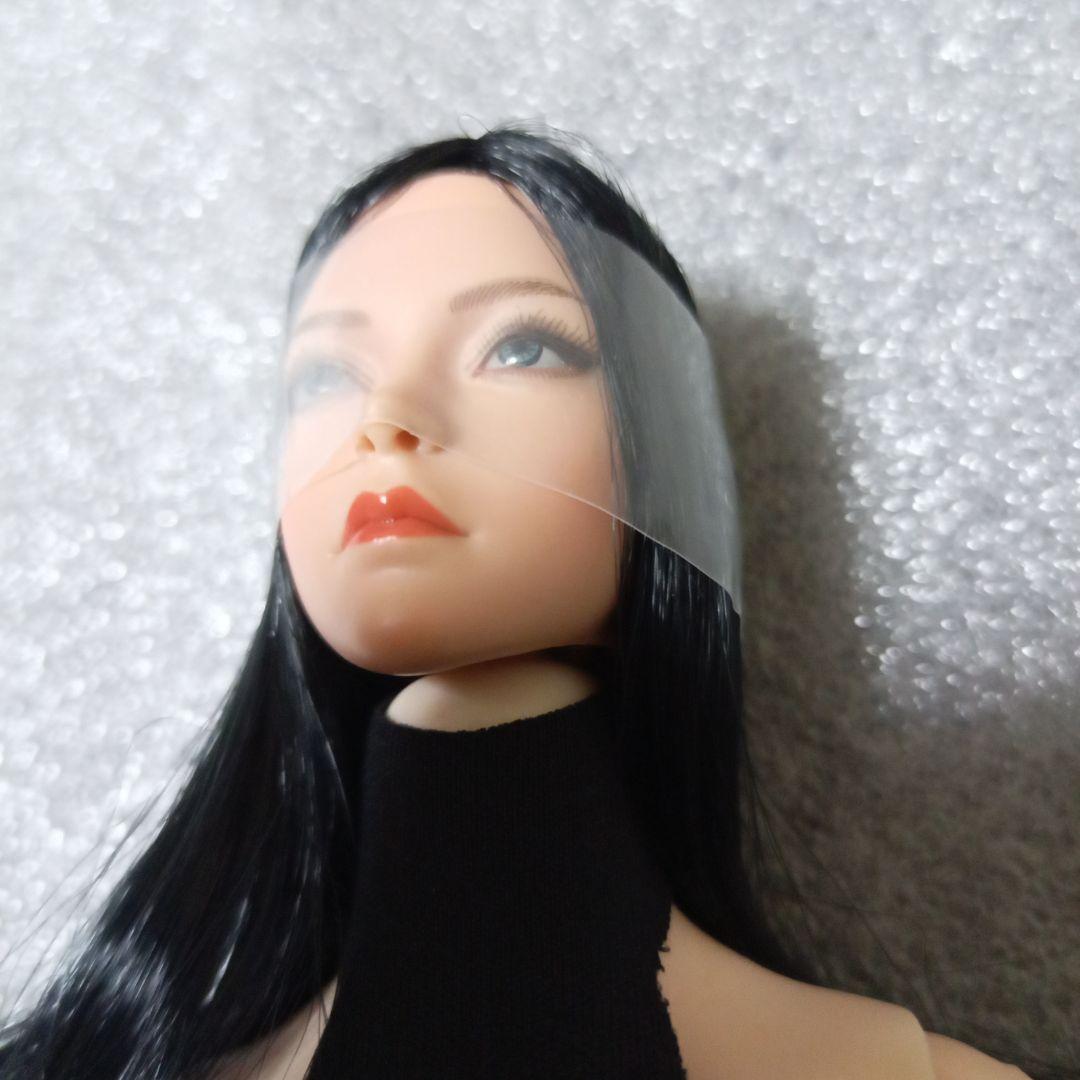 1/6 女性 セミシームレス素体 フィギュア ヘッド 黒レオタード セット
